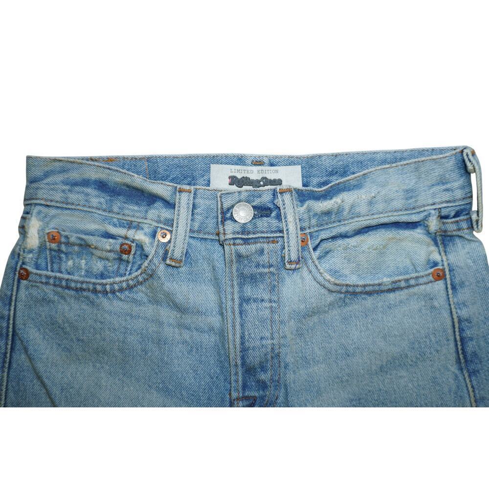 Levi’s x Rolling Stone Limited Edition Distressed 501 Jeans  Button Fly Size 25 - Picture 2 of 6